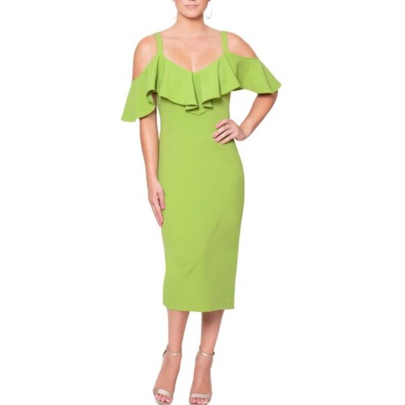 RACHEL Rachel Roy Dresses & Skirts - RACHEL RACHEL ROY Women's Marcella Drapey Midi Length Sheath Dress Large Green